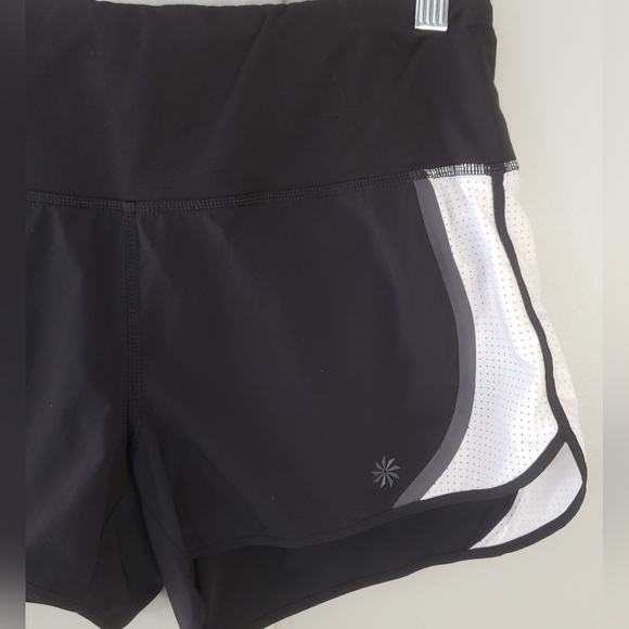 Athleta Black and White Acceleration Running Shorts 3.5" - Picture 5 of 14